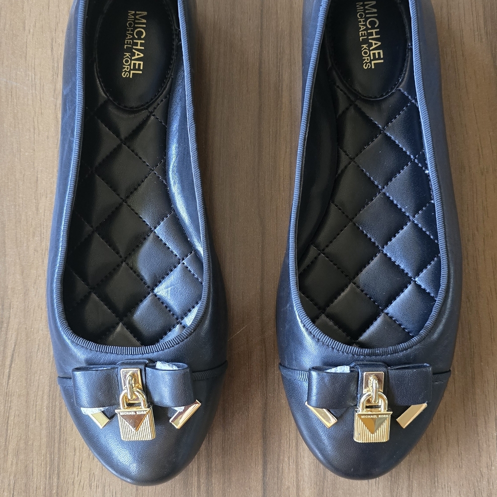 Michael Kors Black Loafers with Gold Details